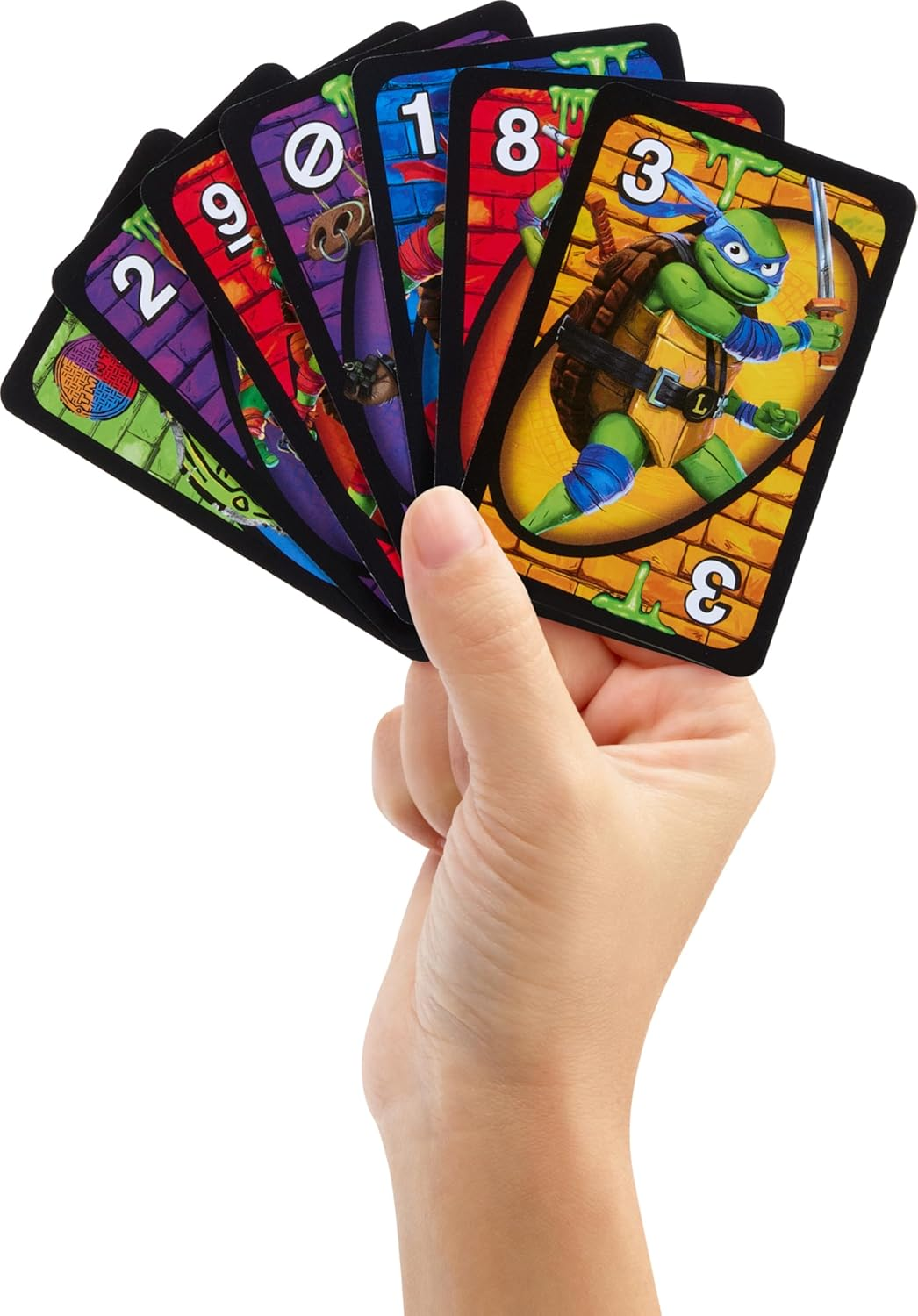 Mattel Games UNO Teenage Mutant Ninja Turtles Mutant Mayhem Card Game for Family Night, Travel & Camping image number 1