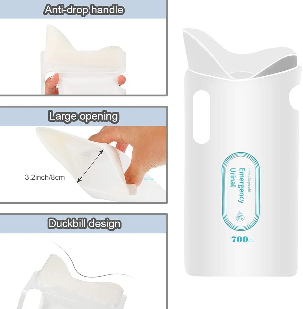 Disposable Urinal Bags (8 Pack/700 Ml)-Easy to Use & Portable for Camping Pee Bags-Unisex Urine Bag Is Convenient When Travel Traffic Jam for Vomit Bag-Portable Toilet Bag Suitable for Men Women Kids Patient image number 5