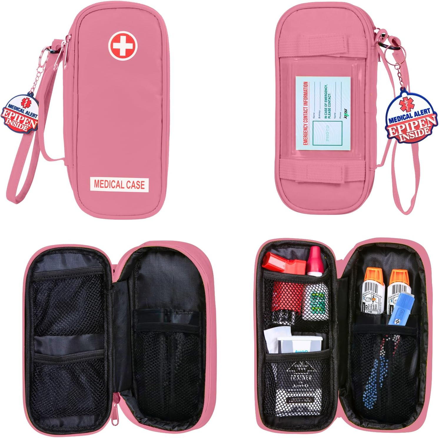 Jayour Epipen Medical Carrying Case Insulated, Travel Medication Organizer Bag Emergency Medical Pouch, Fits 2 Epipens, Asthma Inhaler, Anti-Histamine, Auvi-Q, Allergy Medicine Essentials image number 1