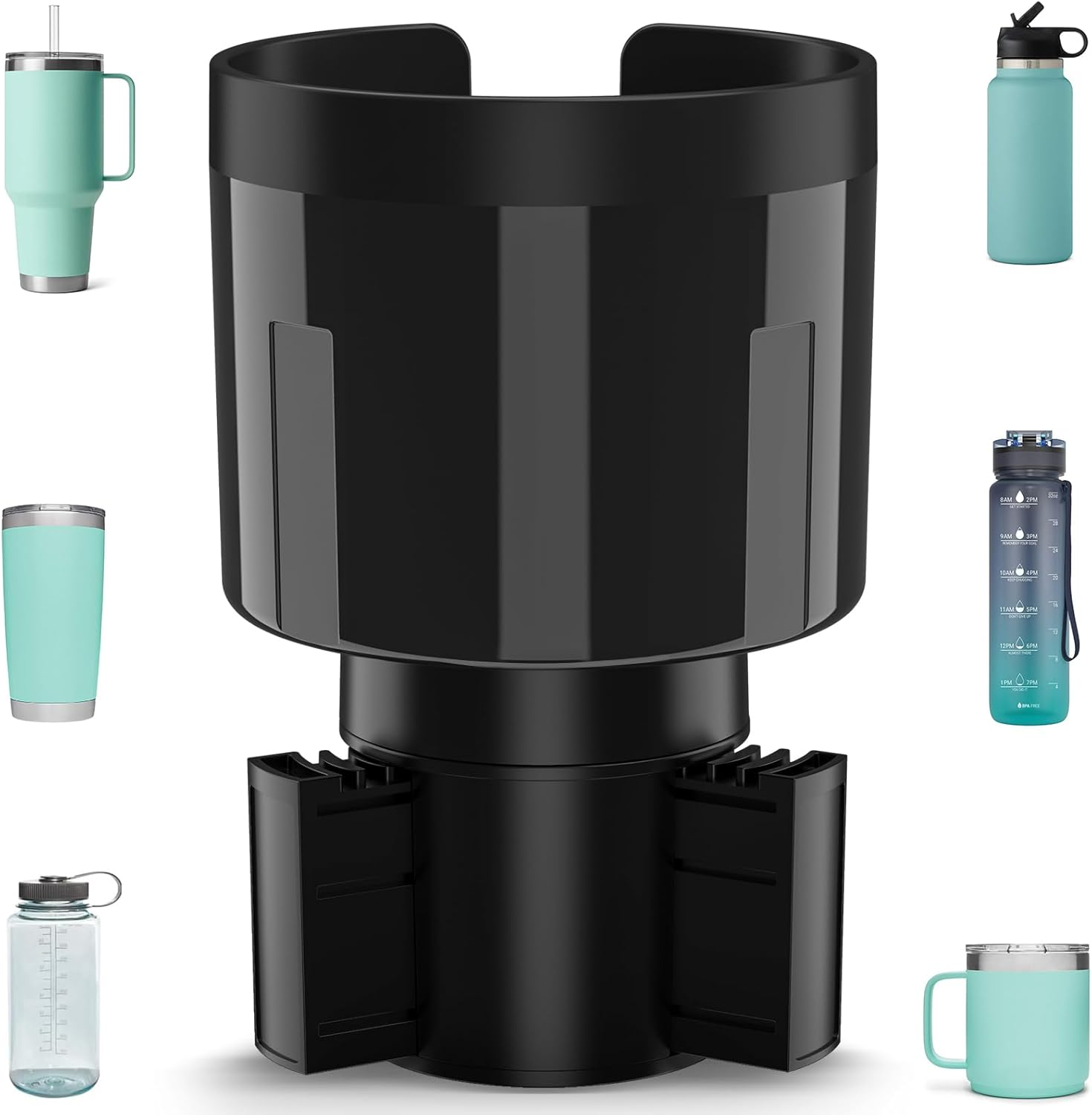 Car Cup Holder Expander, Cup Holder Extender with Expandable Insert, Fits Large Water Bottles 500-1400 ML (7.1-10.5 CM) image number 5