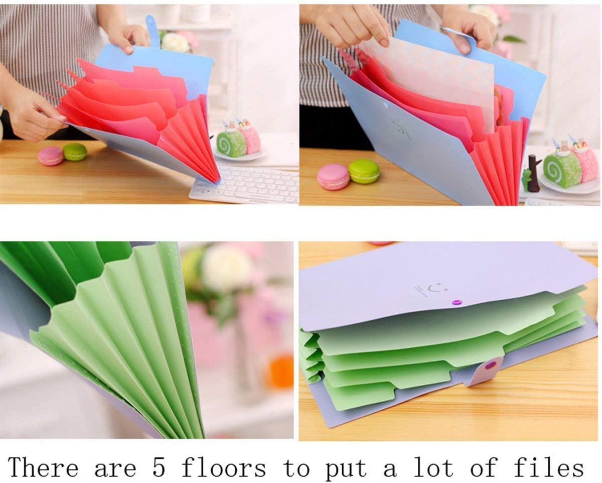 Vincilee Portable Extended Folder File Bag File Folders Multi-Function Folders Folder Holder Office and Student Supplies, A4 Paper Expanding File Folder image number 5