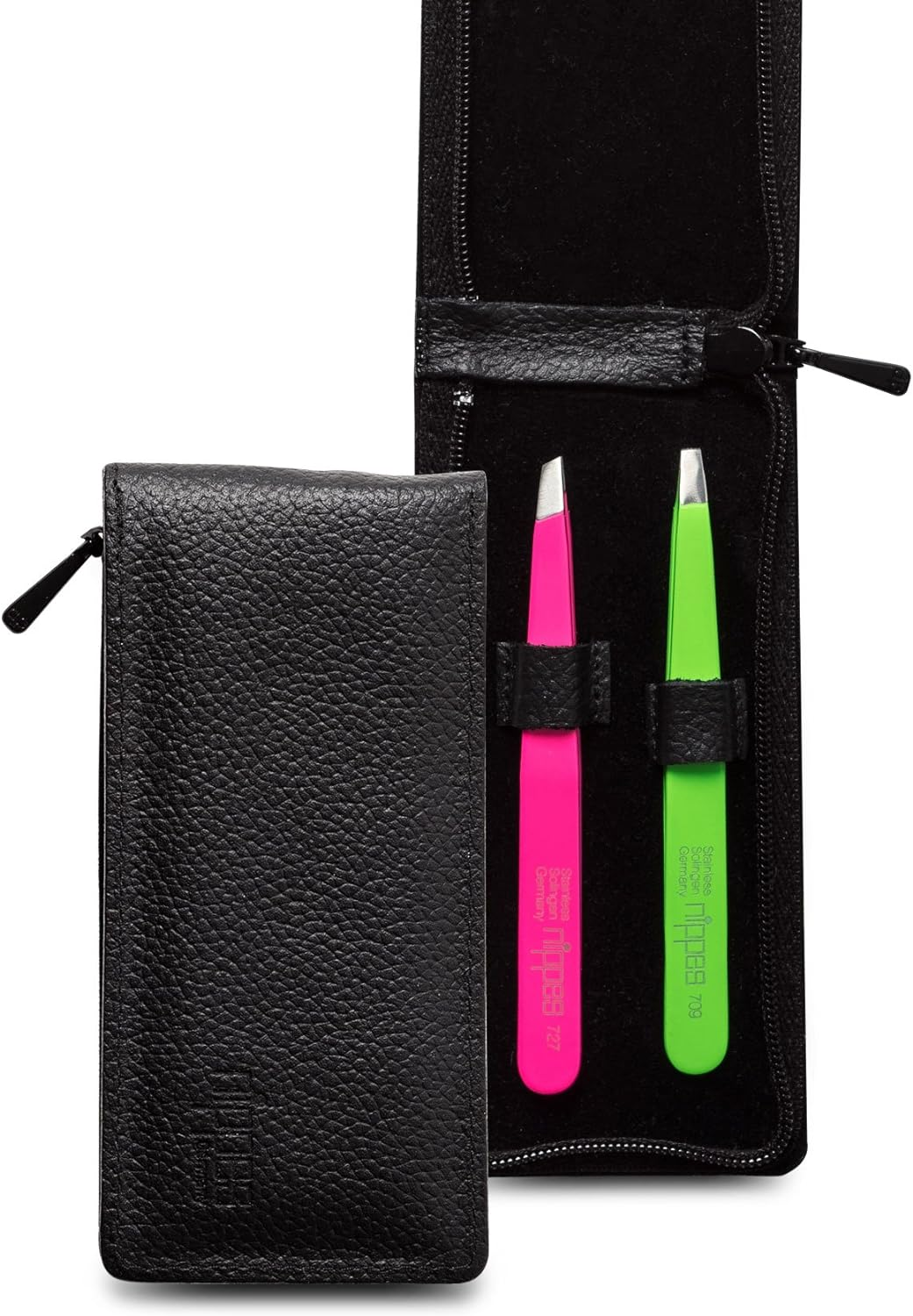 Tweezers Set in Leather Case