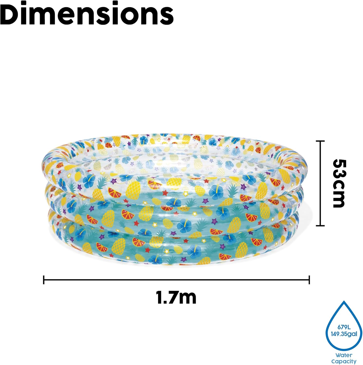 Bestway Inflatable Tropical Play Pool, 1.70 M Diameter X 53 Cm Height image number 4