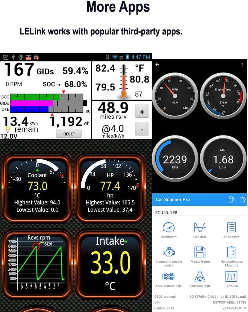 Lelink Bluetooth Low Energy BLE OBD-II OBD2 Car Diagnostic Tool for Iphone/Ipod/Ipad and Android image number 2