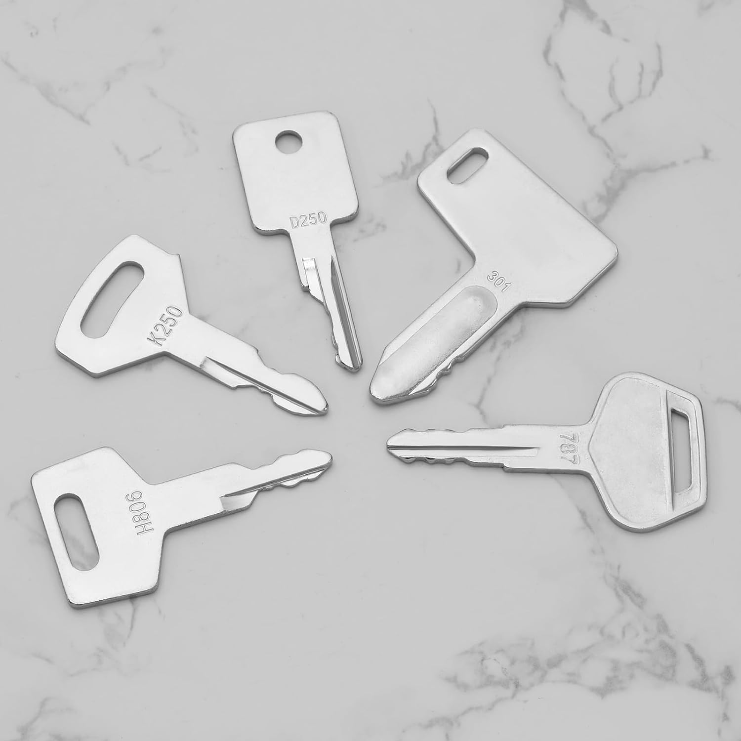 16PCS Ignition Starter Key Set RE183935 K250 787 68920 F900 14603 606 301 H806 D250 459A H800 52160 777 5P8500 14607 for Excavator Forklift Tractor Road Roller image number 3