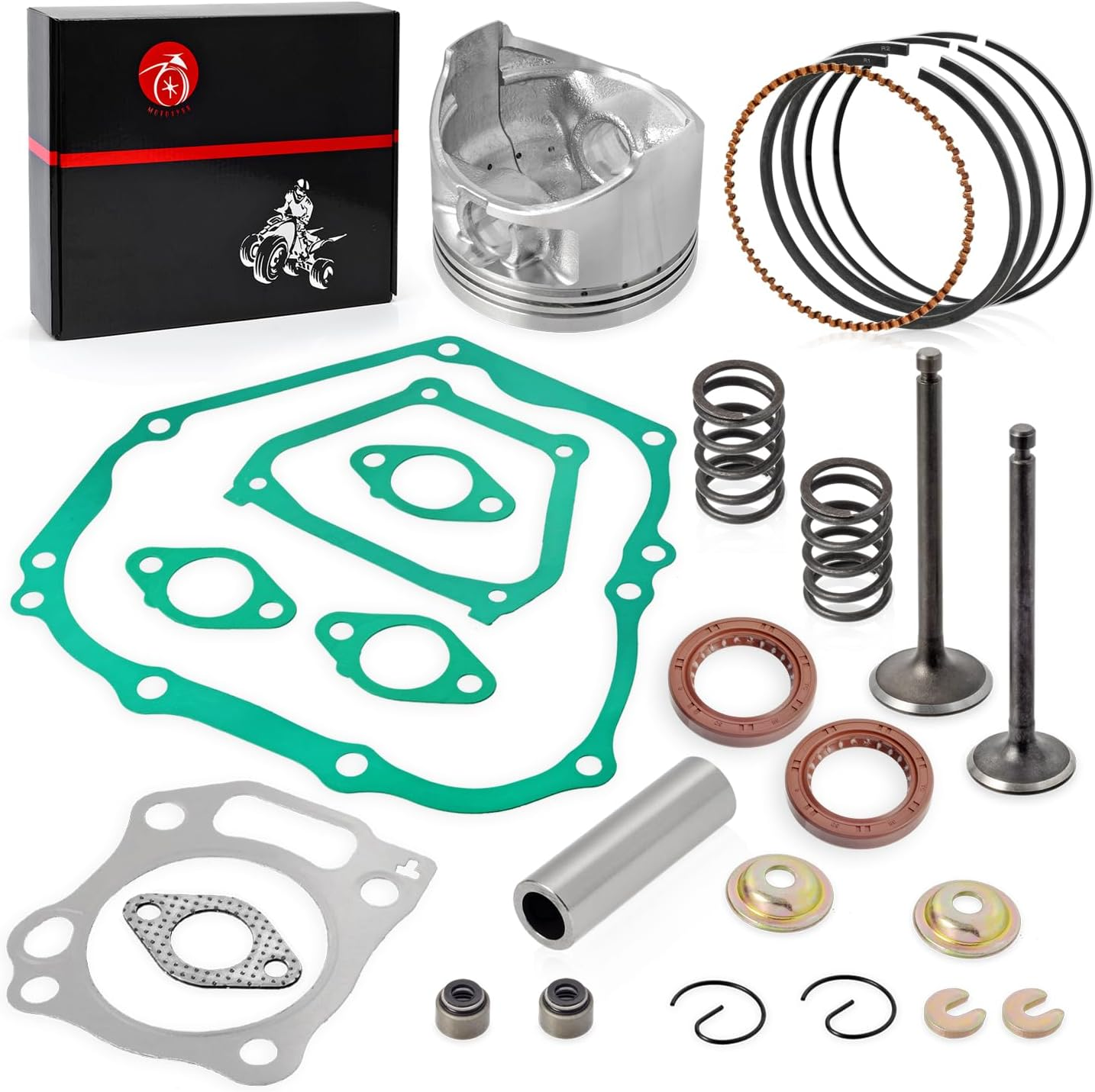 Engine Top End Rebuild Kit Oversize 0.5Mm Piston & Ring Intake Exhaust Valve & Seal SPRING Gasket Seal for YAMAHA Golf Cart G11 G16 G20 a 1996-2002 image number 3