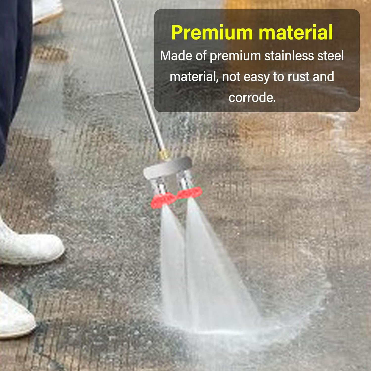 Pressure Washer Tips, Dual Nozzle Turbo Nozzle, 2 in 1 Power Washer Nozzle Tip with 1/4 Quick Connect 2 Color Nozzle, for Accessory image number 5