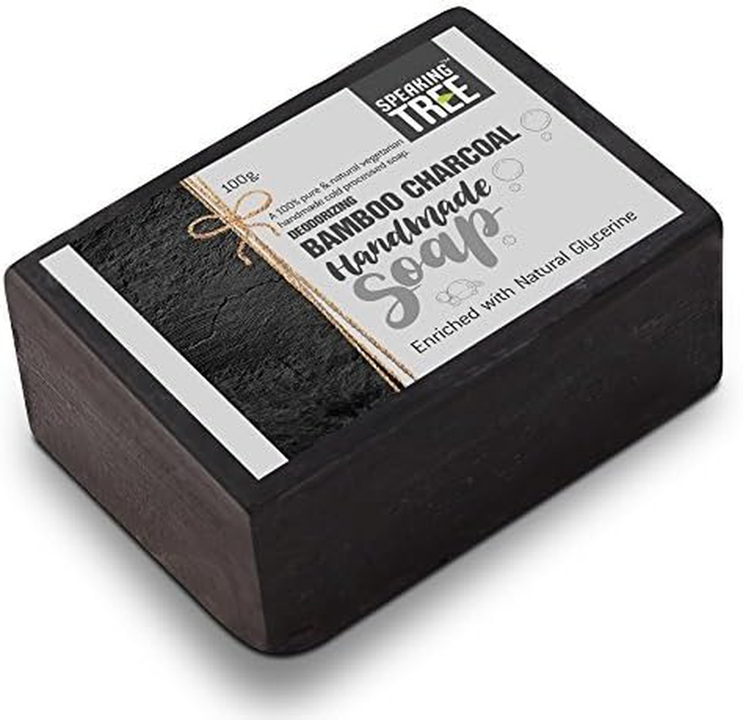Speaking Tree Specially Formulated and Cold Processed Deodorizing Bamboo Charcoal Handmade Soap to Cleanse Skin Naturally and a Beautifully Refreshing Aroma (Pack of 3)