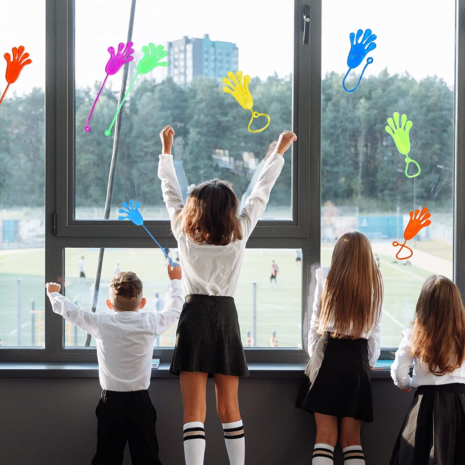 20PCS Sticky Hands, Sticky Finger, Party Favor Sets，Fun Toys, Party Favors, Wacky Fun Stretchy Sticky Hands for People Party Favors PF-9-20 image number 1