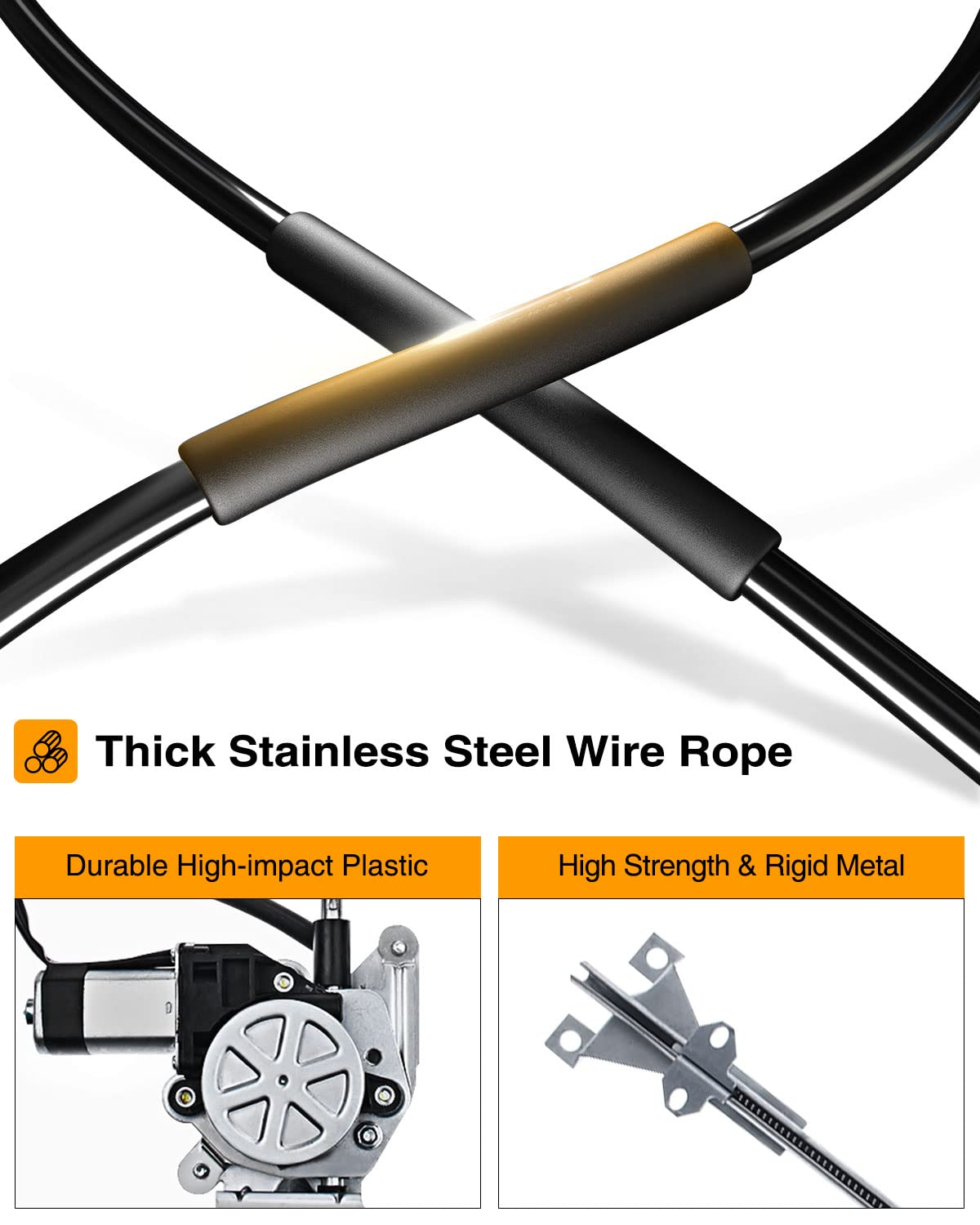 A-Premium Power Window Regulator with Motor Compatible with Freightliner Argosy Century Class 2003-2011 Columbia Coronado 2005-2010 Front Right Passenger Side