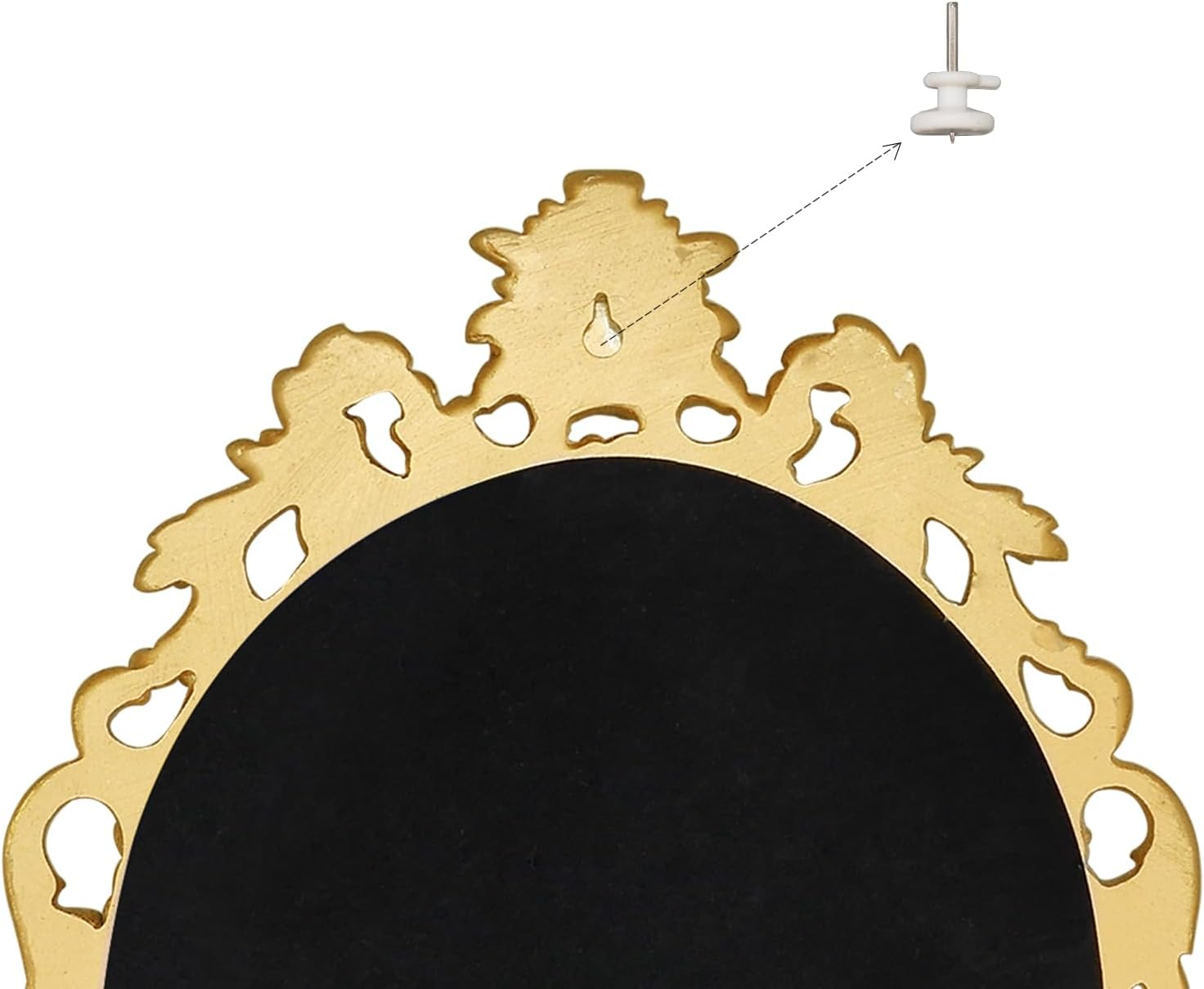 Simon'S Shop Oval Mirror Baroque Style Decorative Mirrors for Wall, 18.3 X 13 Inches, Gold, Vintage Decor image number 5