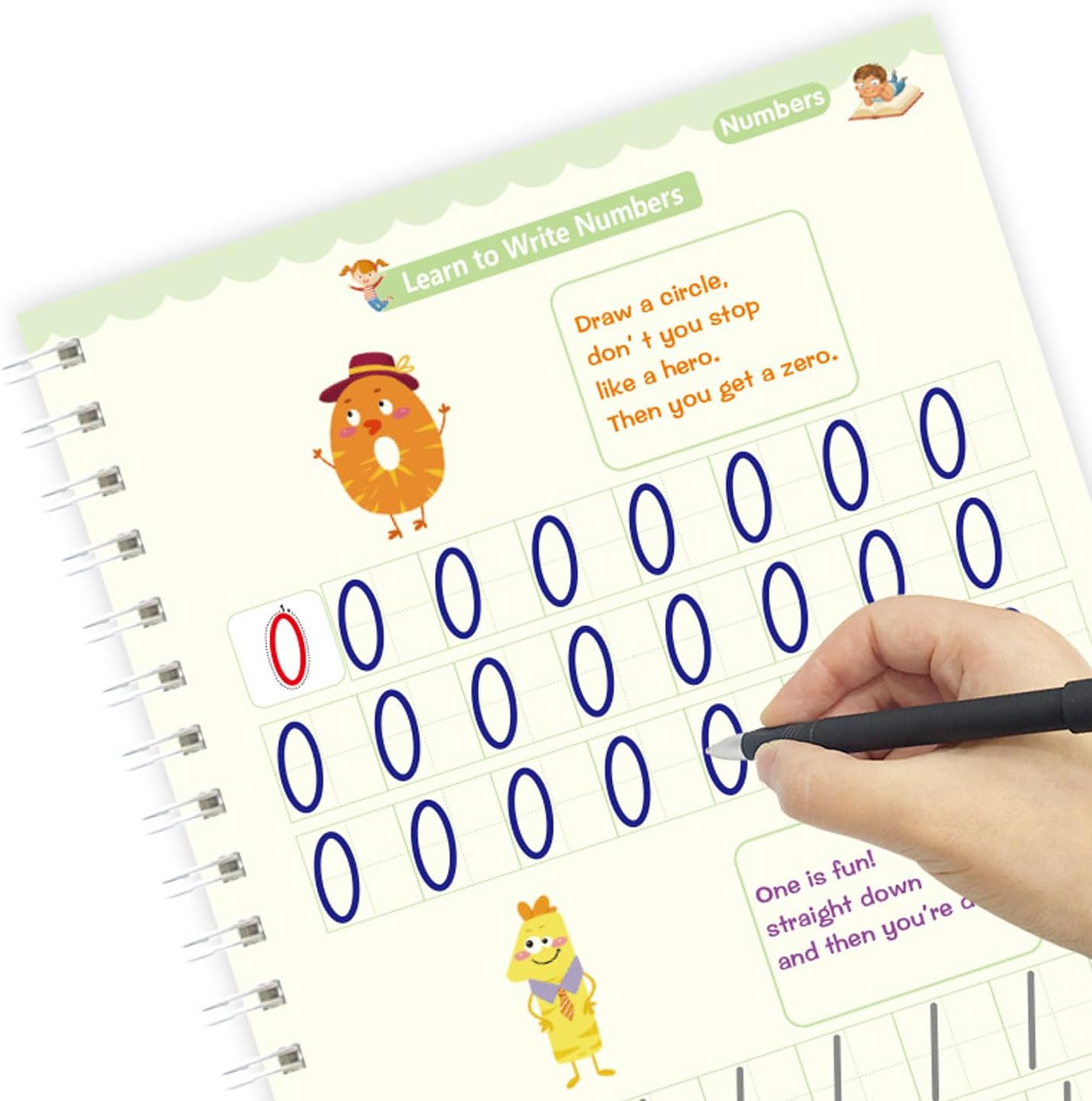 Grooved Handwriting Books for Kids Age 3-8 Reusable Magic Practice Copybook Magic Writing Practice Copy Books for Pre-Writing Activities and Fine Motor Skills Development (4) image number 3