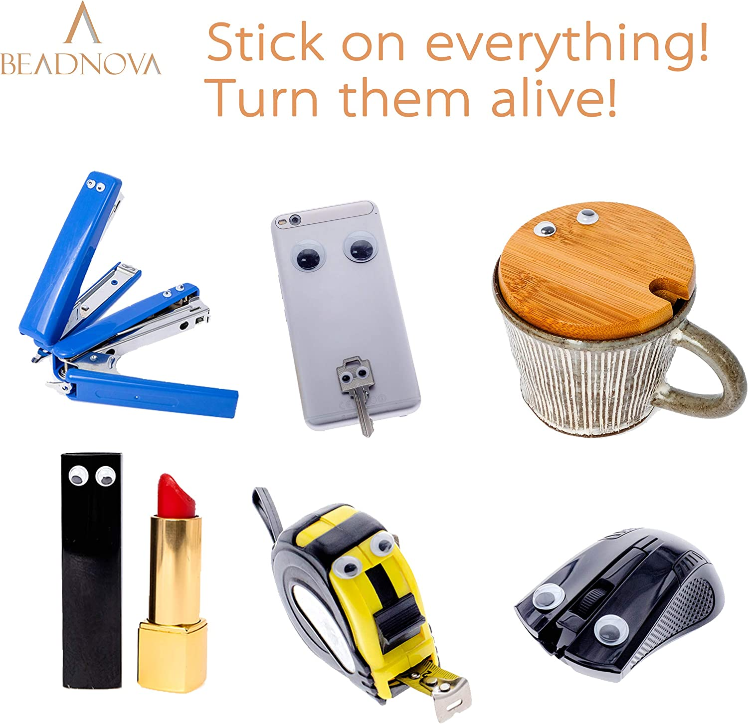 BEADNOVA 2 Inches Googly Eyes Self Adhesive Wiggly Eyes for Craft (12 Pieces) image number 6