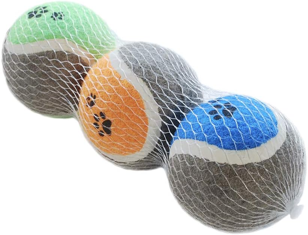 Ruff Play Tennis Ball Dog Toys, (3 Pack) - Dog Teething Toy, Durable Chew Balls, Non-Toxic, Aids Dogs Dental Health, Blue, Orange, Green