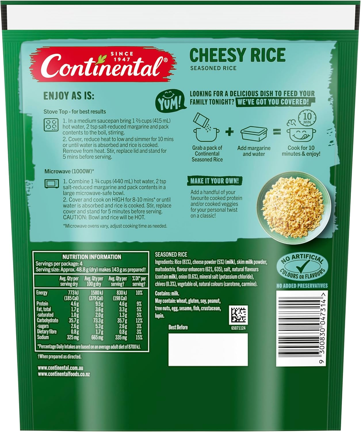 CON RICE FAM CHEESY 6X190G image number 4