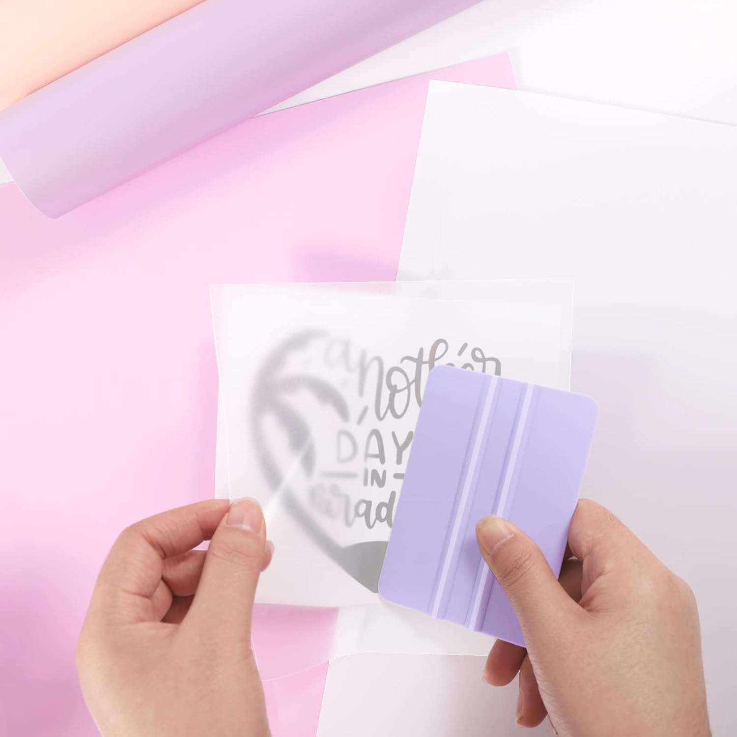 Craft Vinyl Tool Kit Coral and Purple Squeegee for Adhesive Vinyl Decal Sticker Application 2 Pcs/Pack image number 2