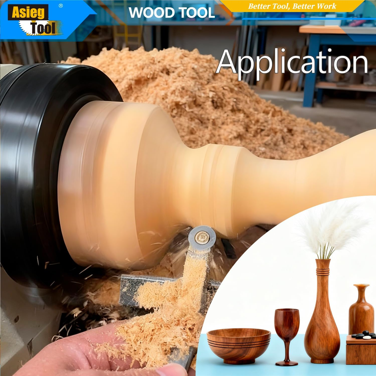 10 Inches Wood Turning Tool Carbide Tipped Lathe Chisel Finisher Tool Bar with Ci3 12Mm round Carbide Insert Cutter for Wood Hobbyist or DIY or Carpenter,Handle Not Include image number 4