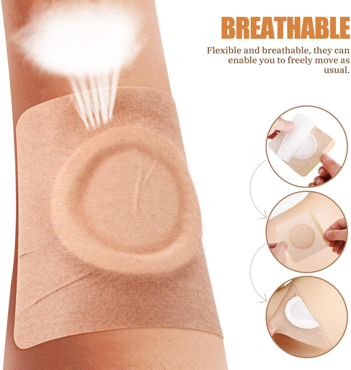 Ipetboom Belly Button Patches 100Pcs Disposable Castor Oil Pack Wrap Patches Self Adhesive Herbal Pads, Castor Oil Belly Button Patch for Kids Adults image number 1