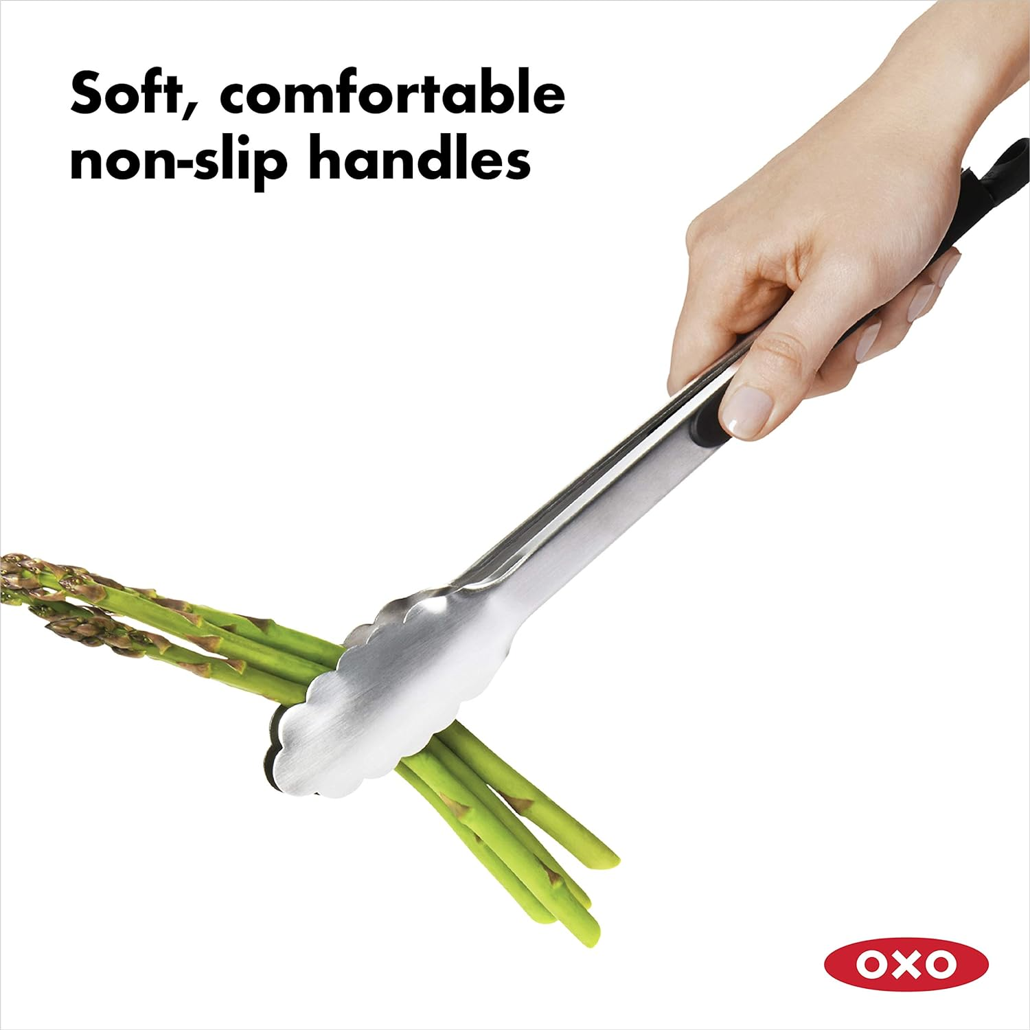 OXO 1054627 Good Grips Tongs with Nylon Head, 9-Inch/ 23 Cm, Stainless Steel and OXO 28581 Good Grips Tongs, 12-Inch Length image number 4