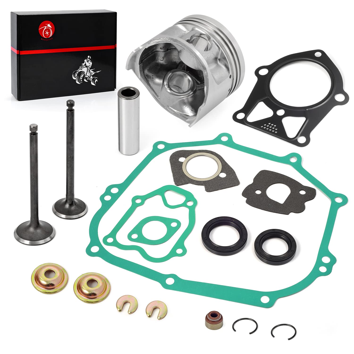 Engine Gasket Rebuild Kit STD Piston & Ring Seal Intake Exhaust Valve Compatible with Yamaha Golf Cart G14 1995 1996 JN5-11631-00-96 JN5-11610-00-00 image number 5