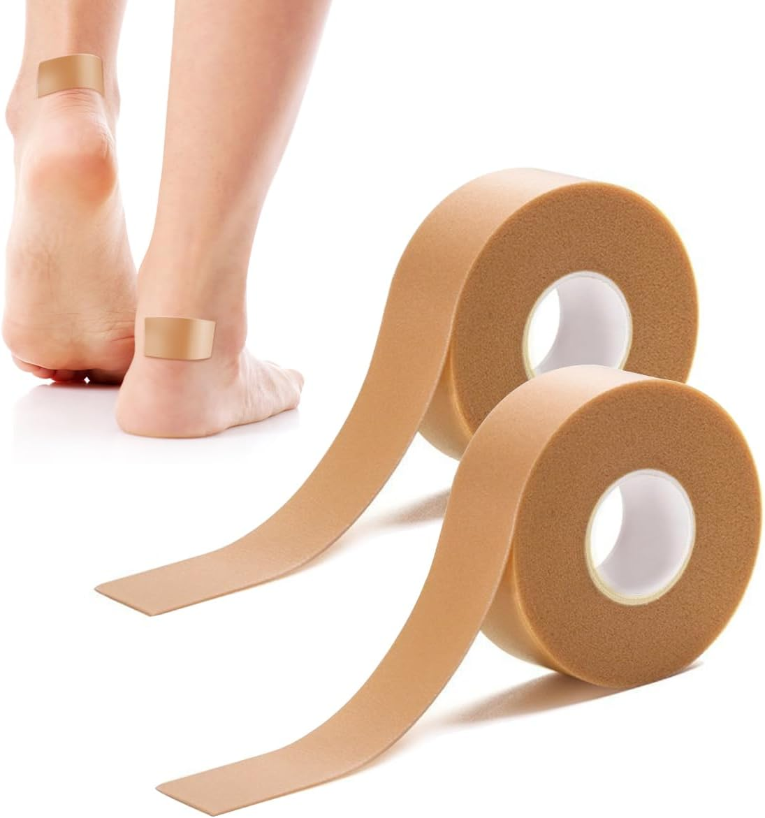Moleskin Roll, 2 Rolls Foam Foot Care Self-Adhesive Tape for Prevention, Healing (Skin Colour) image number 4