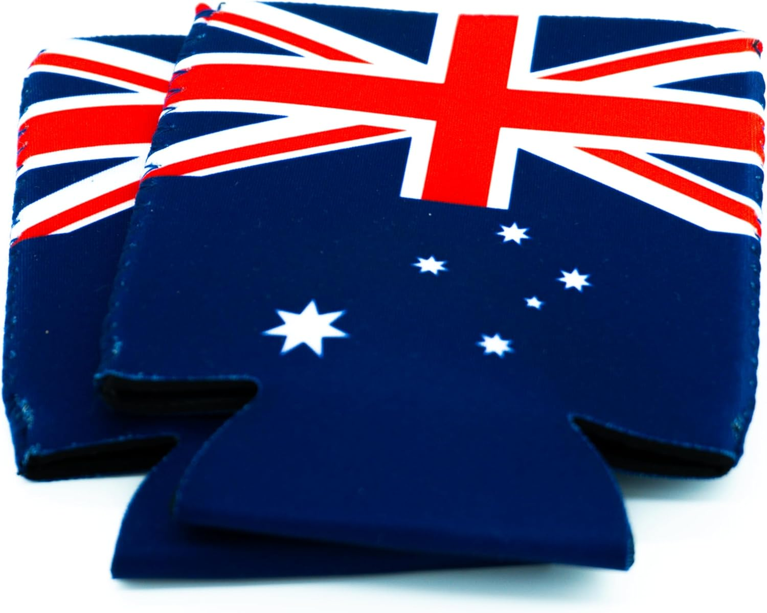 Stubby Holder Can Coolers for Drink Can (2-Pack) and Soft Drinks and Beer with Foldable Australian Themed Sleeve for Sublimation Heat Transfer (Australian Flag)
