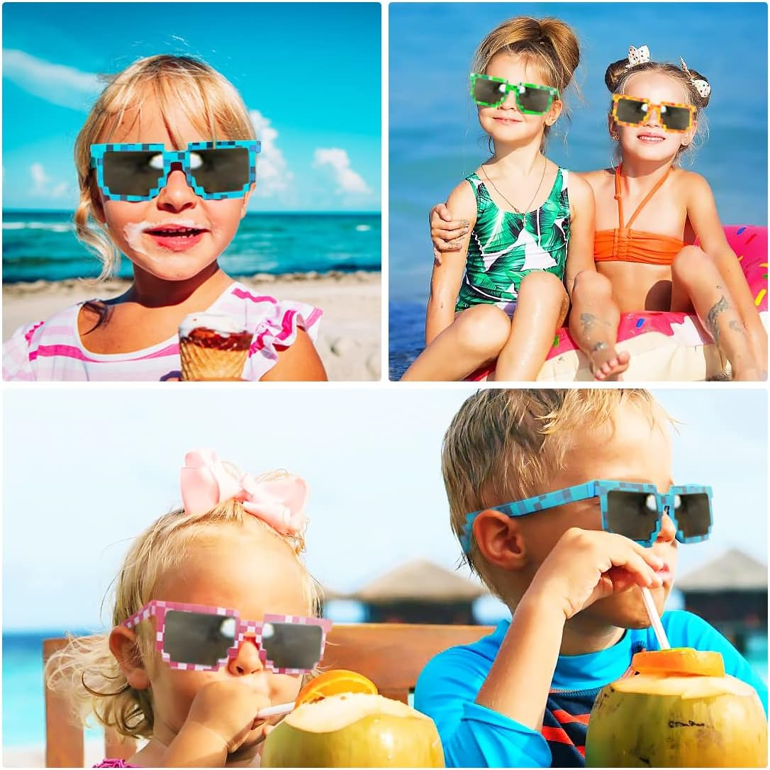 O-Kinee Pixel Mosaic Glasses, MLG Glasses, Pixel Glasses, Sunglasses, Funny Toy, Mosaic Sunglasses, Ideal for Parties and Fancy Dress image number 5