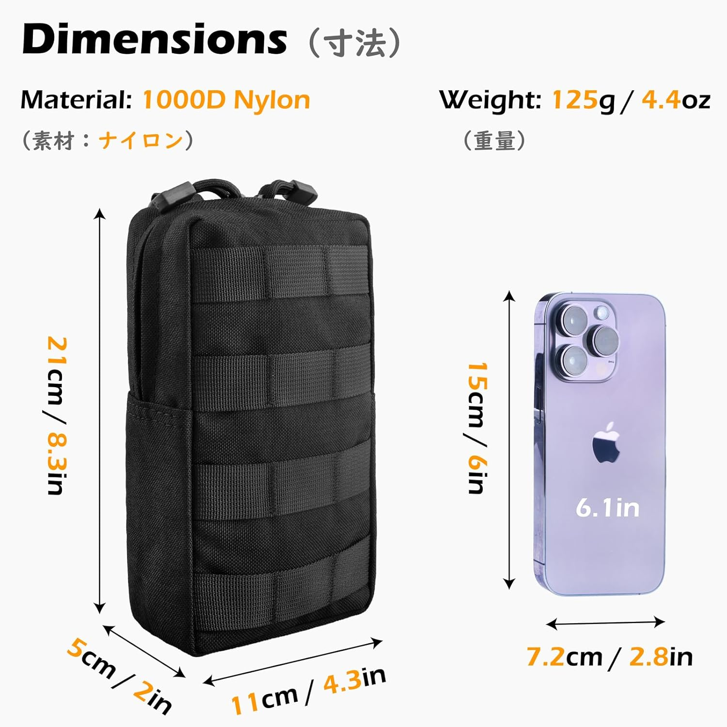 TRIWONDER Tactical Pouch Molle Pouches EDC Utility Pouch Bags Tool Pouch Waist Bag Outdoor Accessory Bag for Military Backpack Storage Bag - 02 Black - 2 Pack image number 4