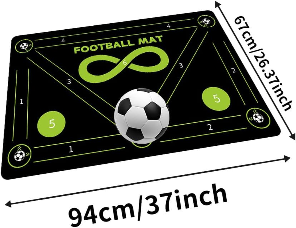 Soccer Training Mat, Soccer Footwork Training Equipment Mat for All Ages Improve Speed and Coordination, Anti-Slip Silent, Video and Dynamic Manuals Included, Football Footstep Training Mat for Kids