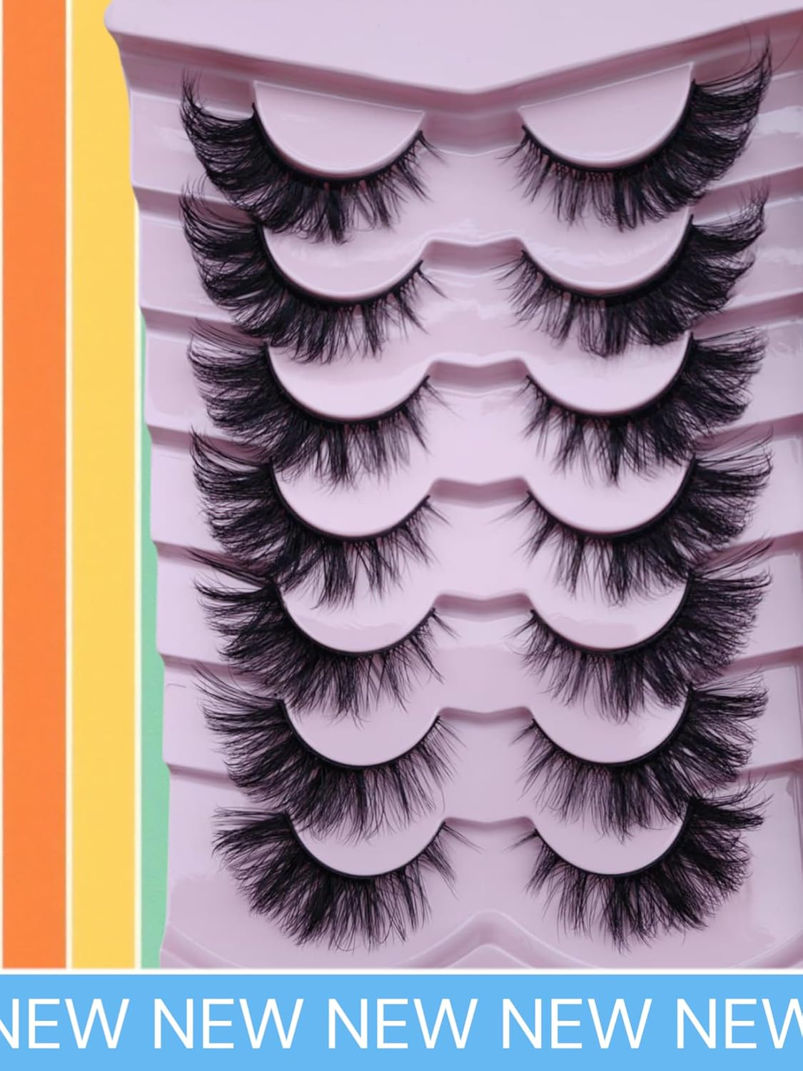 Click on False Eyelash 7 Pairs 3D Eyelashes Handmade False Eyelash Set, Professional False Eyelashes Voluminous, Naturally Curled Faux Mink Lashes, Thick Strip Lashes with Applicator Tool Kit (STY-05) image number 6