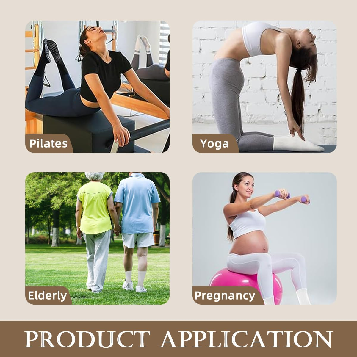 ZANZER Pilates Yoga Socks with Grips for Women,Non-Slip Reformer Yoga Pilates Grip Socks for Sport,Hospital,Ballet,Barre,Dance,Barefoot