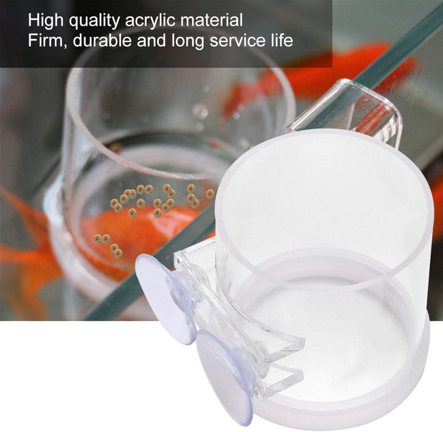 01 Fishing Feeder, Acrylic Automatic Fish Feeder with Suction Cup for Pond Fish Aquarium image number 3