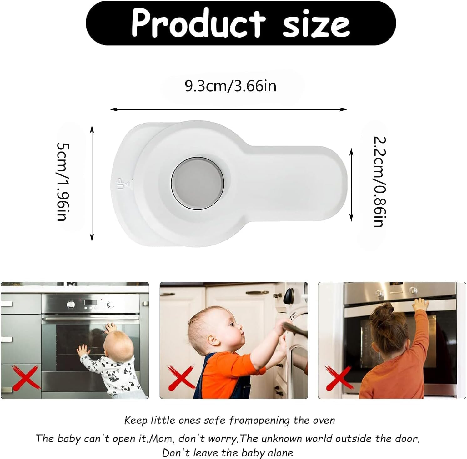 2 Pcs Child Safety Oven Lock, Oven Front Lock, with 3M Adhesive, Easy to Install, 180&deg; Rotated Heat Resistant Kitchen Safety Oven Door Lock for Cabinets, Oven, Drawers, Dishwasher image number 5