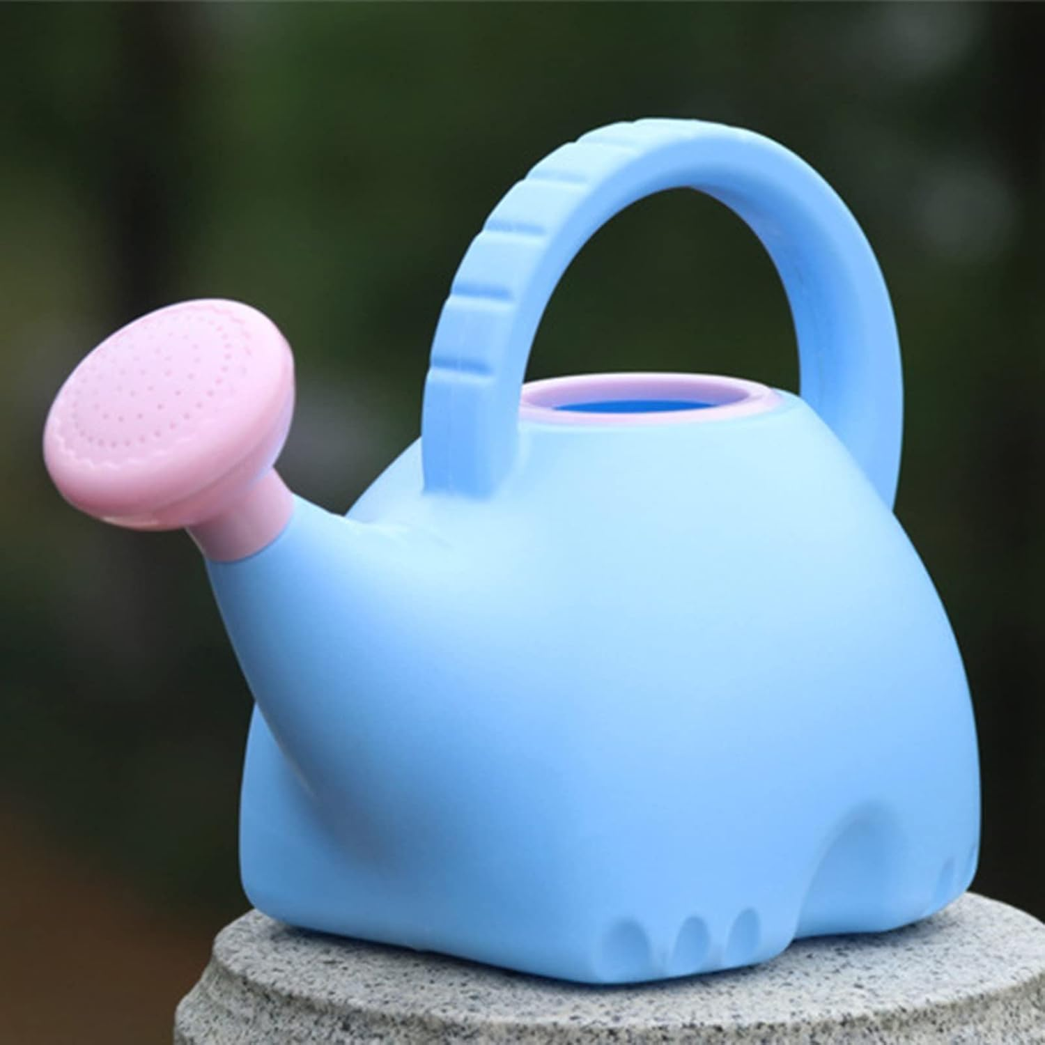 Watering Can, Children Watering Can Gardening Toy 1.5L Elephant Shape Plastic Cute for Home (Blue)