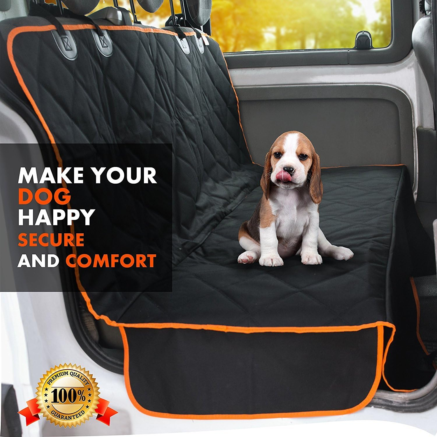 Dog Car Seat Cover for Back Seat for Cars & Suvs - Durable Pet Car Seat Cover Backseat Protector, Nonslip Dog Hammock for Car, Waterproof Scratchproof Rear Seat Cover against Dirt, Fur, W/Side Flaps image number 7