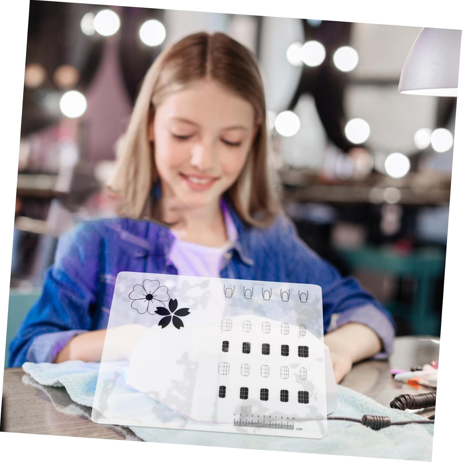 Nail Art Practice Pad Flexible Nail Kids Nail Painting Mat Manicure French Practice Nail Art Hand Nail Art Practice Hand Nail Drawing Pad Nail Practice Mat White image number 1