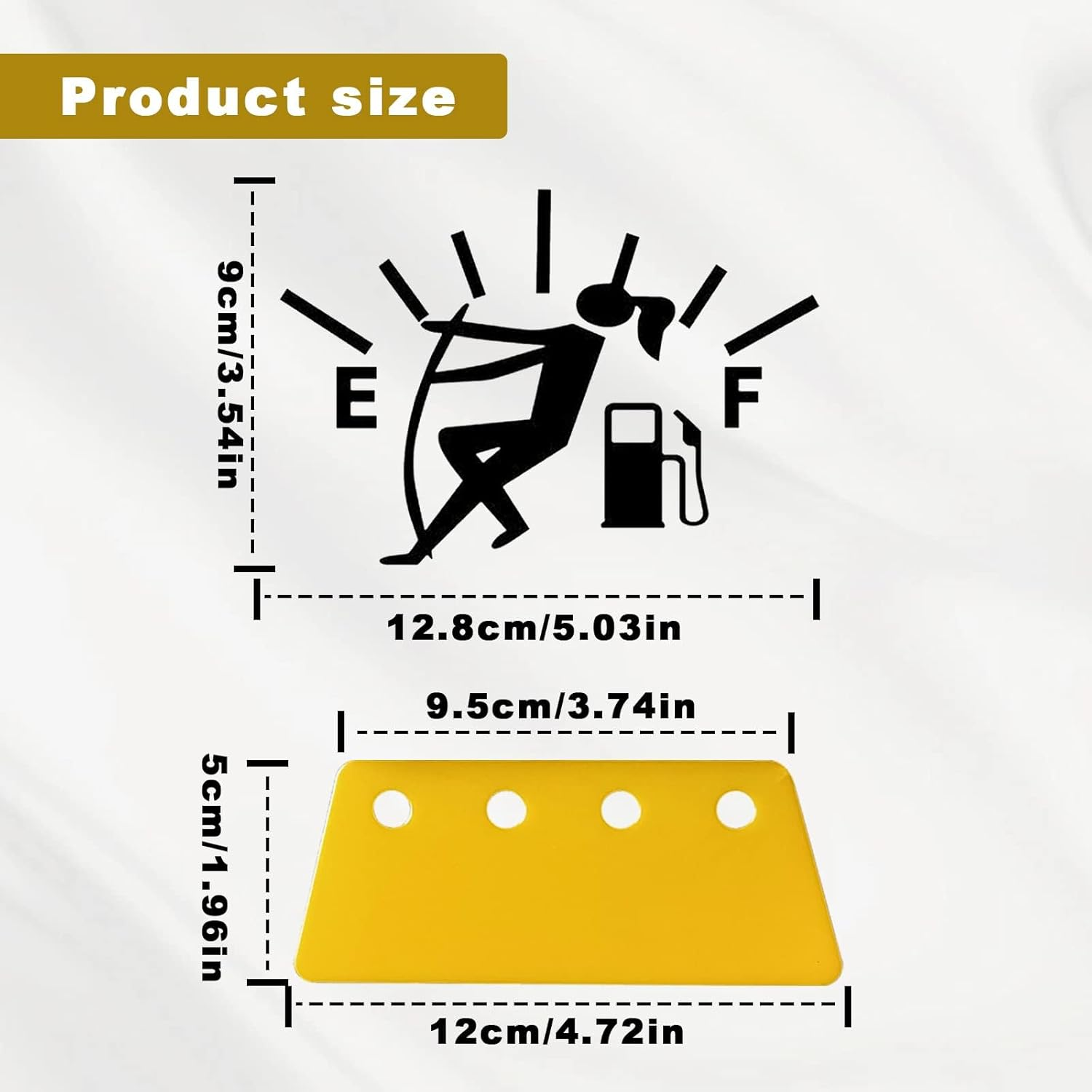 Funny Car Stickers, High Gas Consumption Decal, Woman Adjusting Fuel Gauge Empty Stickers, Waterproof Fuel Gage Stickers for Cars, Motorcycles, Trucks, Universal Car Decals((1 Pcs- Black) image number 2