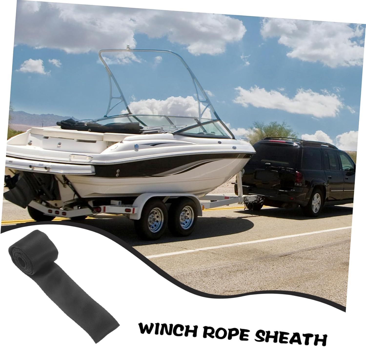 Mobestech Nylon Rope Sheath for Winch Cable Protection Winch Cable Sleeve for Synthetic Rope image number 3