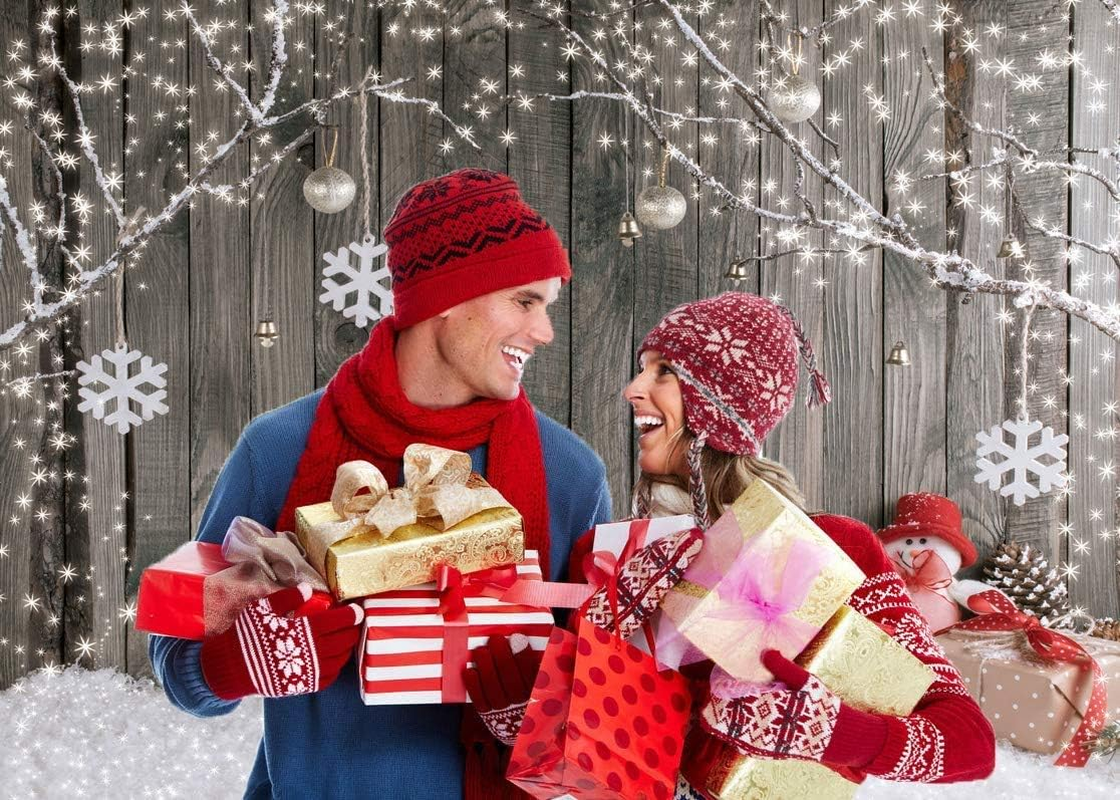 LYWYGG 8X6FT Christmas Backdrop Snow Floor Photo Backgrounds Wooden Wall Photography Backdrops for Child CP-70-0806 image number 5