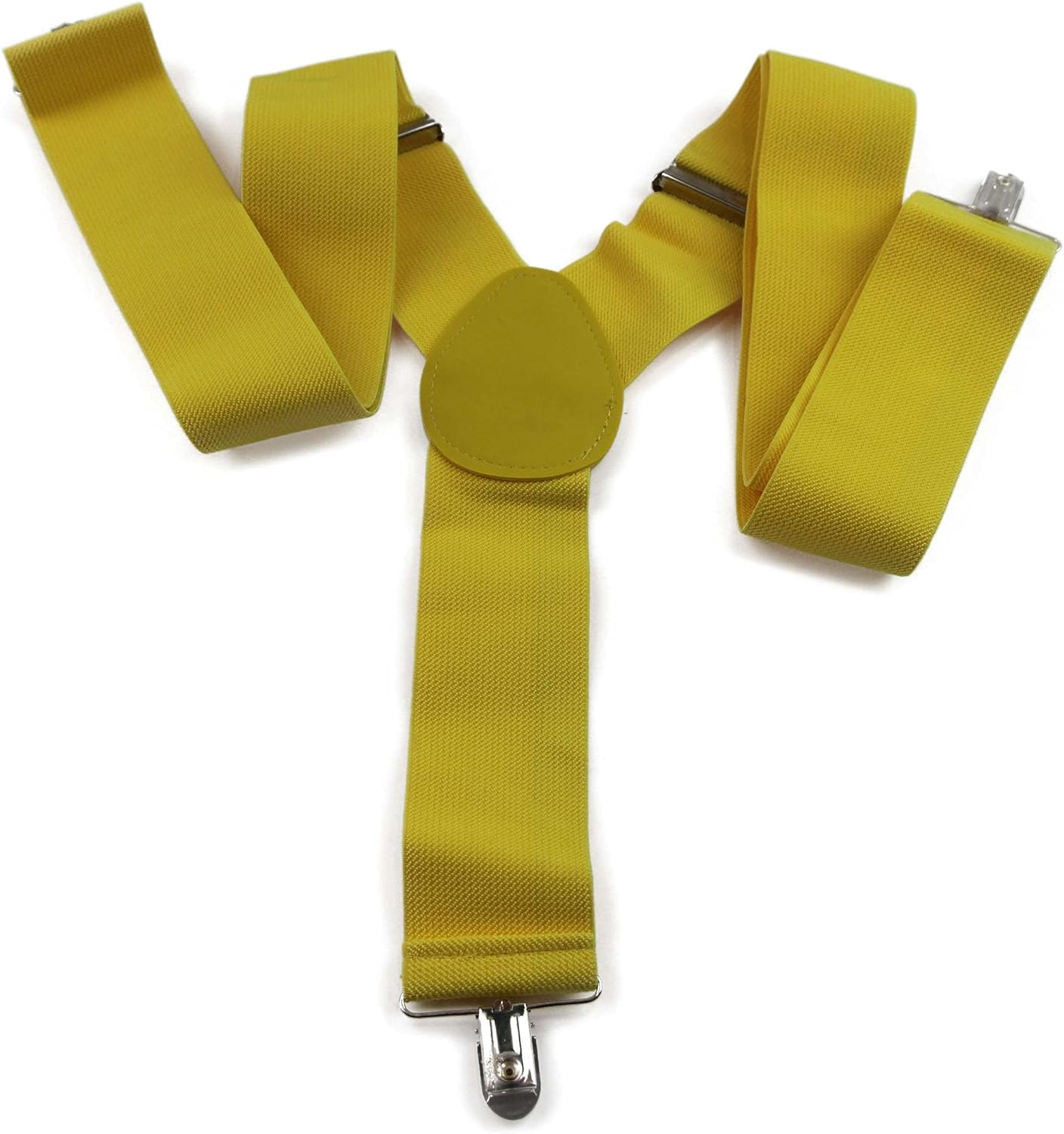Extra Wide Heavy Duty Adjustable 120Cm Yellow Adult Mens Suspenders image number 1