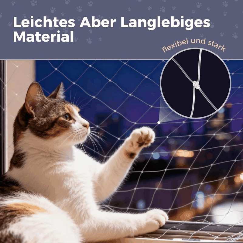 Cat Net for Balcony and Window, 4 X 3 M, Cat Protection Net, Transparent Balcony Net for Cats, Cat Net, No Drilling, Cat Net for Balcony with Poles image number 5