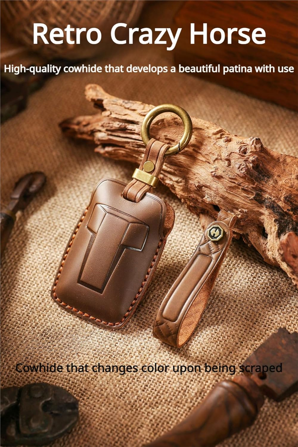 For Great Wall GWM Wey Tank 300 Leather Remote Car Key Case Fob Cover Suitable Black image number 2
