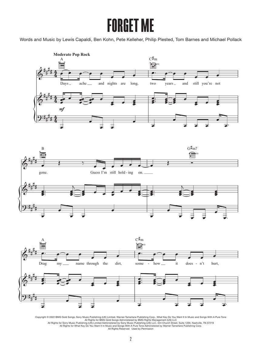 Lewis Capaldi - Broken by Desire to Be Heavenly Sent: Piano/Vocal/Guitar Songbook image number 5