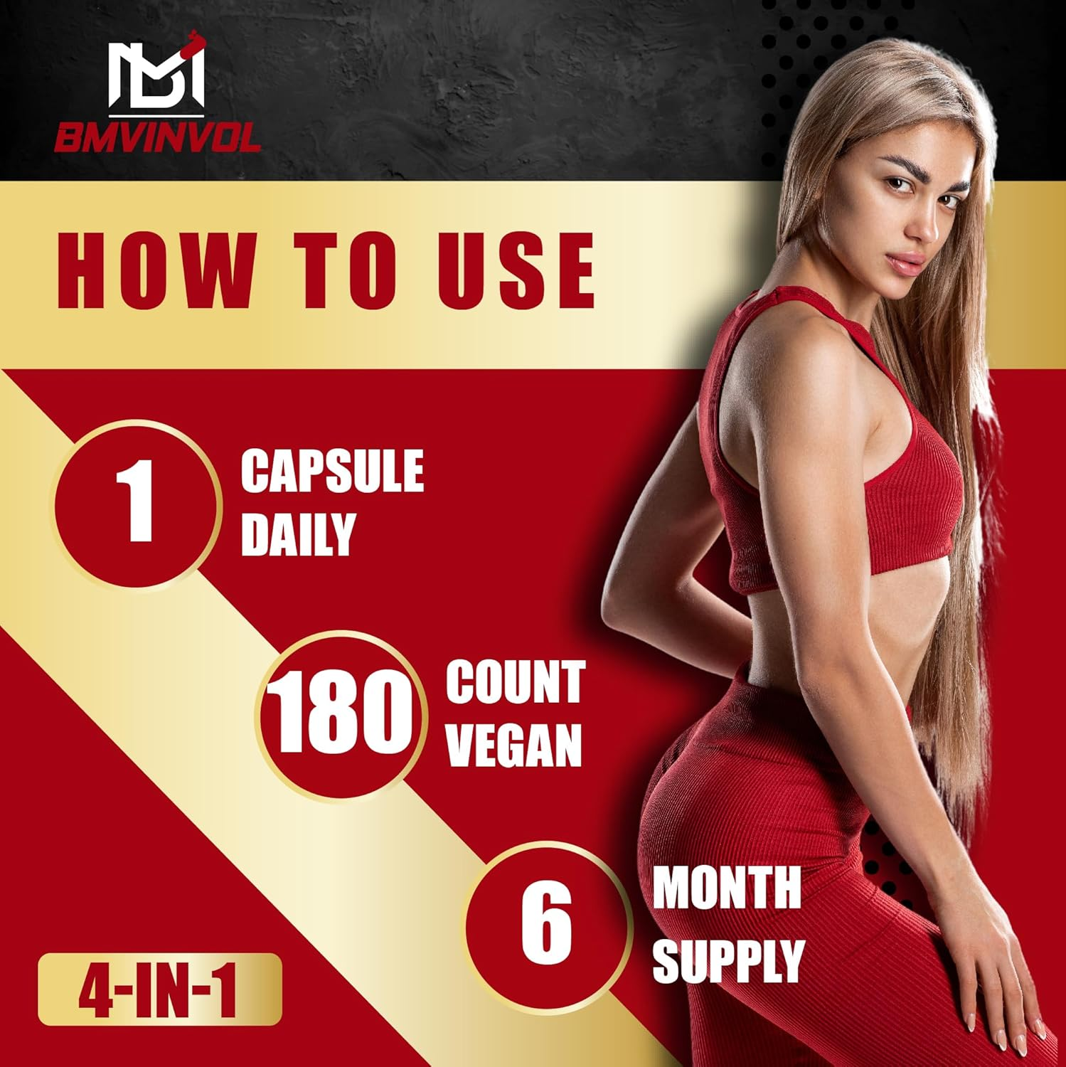 Magnesium Glycinate with Vitamin.B6, Vitamin C, Vitamin.D - 6 Months Supply - 180 Count image number 3