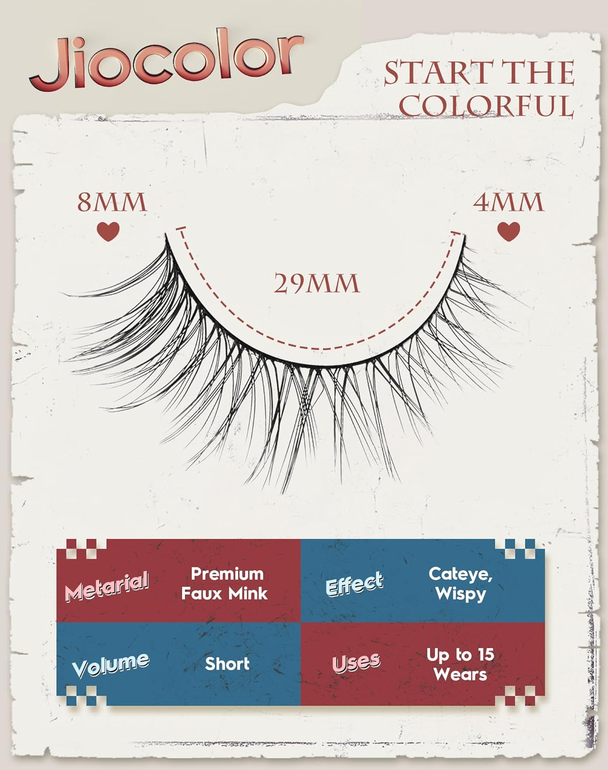 Cat Eye Lashes Natural Look Wispy Foxy Eye Lashes Pack 3D Volume Faux Mink Eyelashes C Curl Thin Band False Eyelashes 9 Mm 7 Pairs S6 image number 5