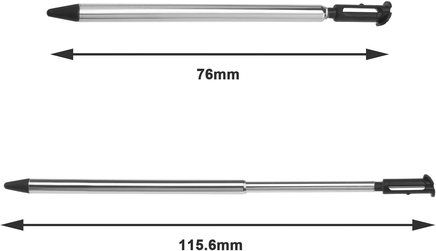 Create Idea 10Pcs Stylus Pen Retractable Touch Screen Pen Extendable Touch Pens Compatible with Nintendo New 3DS for Control Video Games Black image number 5