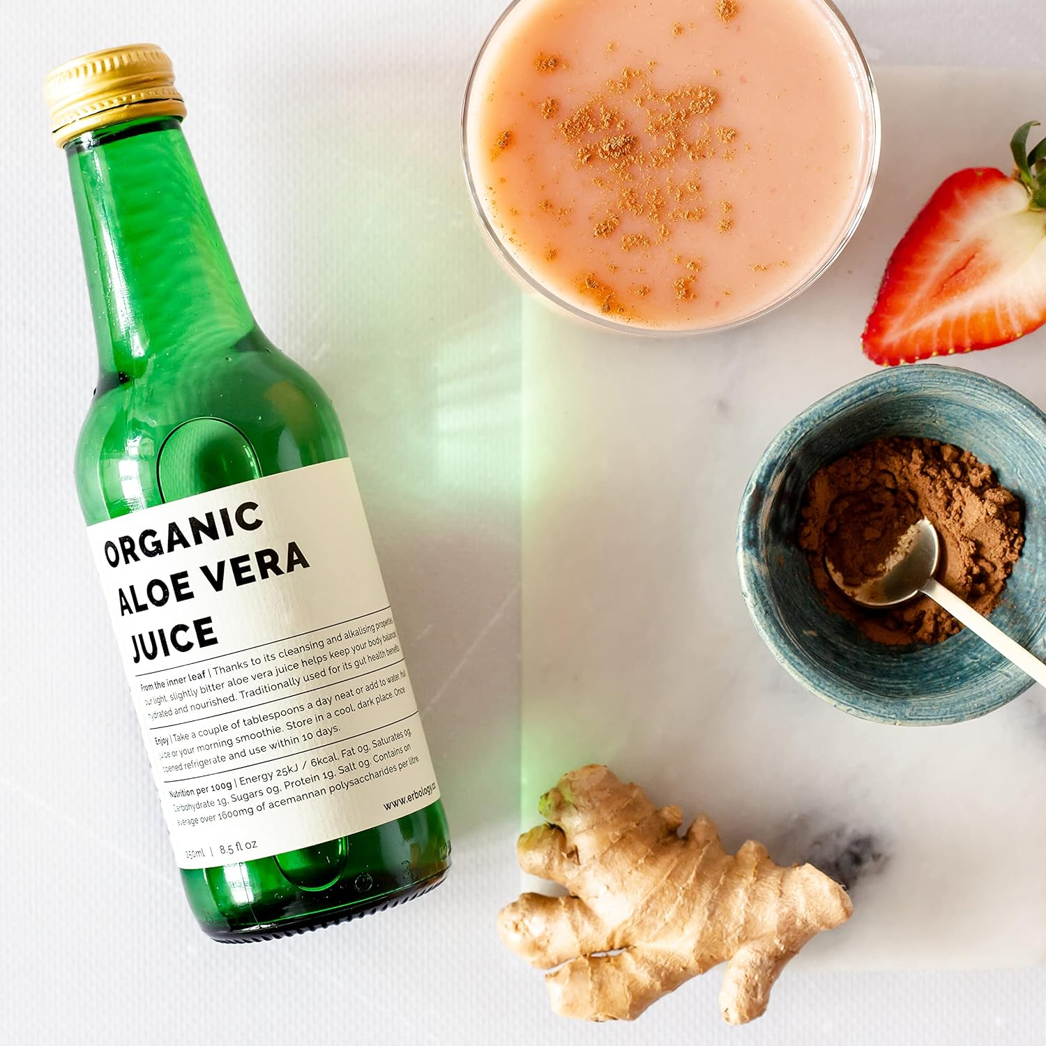 100% Organic Aloe Vera Juice 250Ml - Supports Immunity & Gut Health - Straight from Farm in Spain - Undiluted - No Added Sugar or Artificial Preservatives - Non-Gmo - Recyclable Glass Bottle image number 4