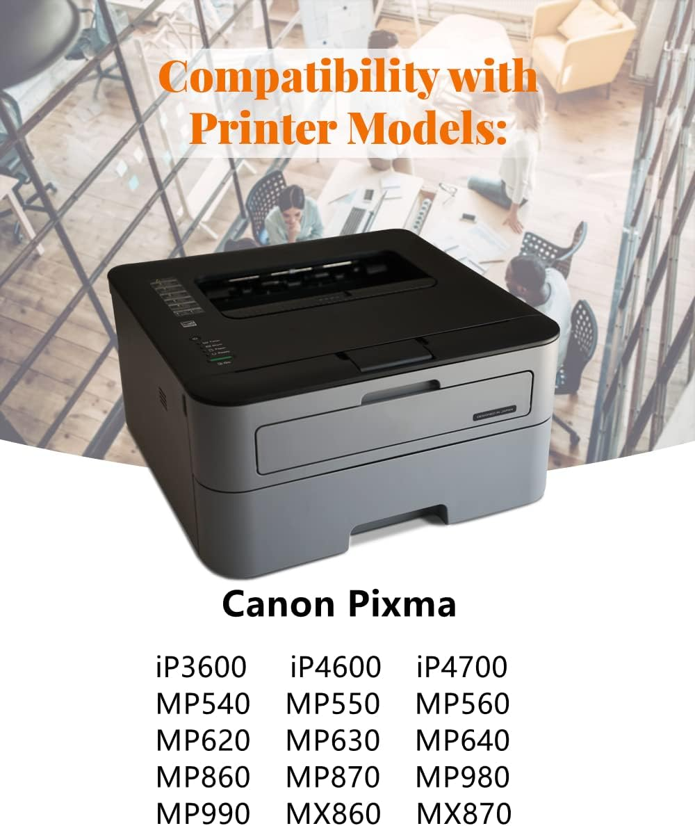 520 521XL Ink Cartridges Compatible with Canon CLI-521 PGI-520 for Pixma IP3600 IP4600 IP4700 MP540 MP550 MP560 MP620 MP630 MP640 MP980 MX8777 0 (200) Pack) image number 5