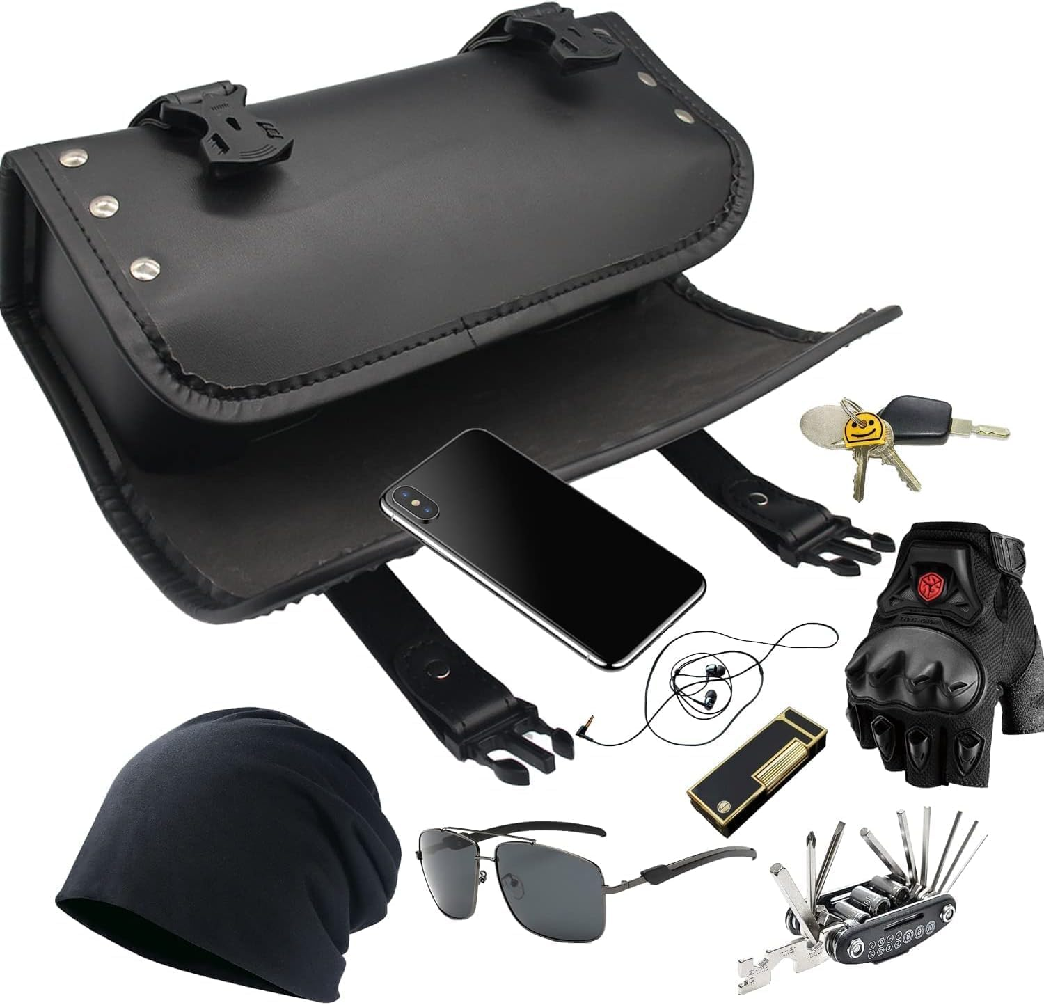 Motorcycle Tool Bag Suitable for Harley Suzuki Kawasaki Universal Tool Bag Motorcycle Side Bag image number 4