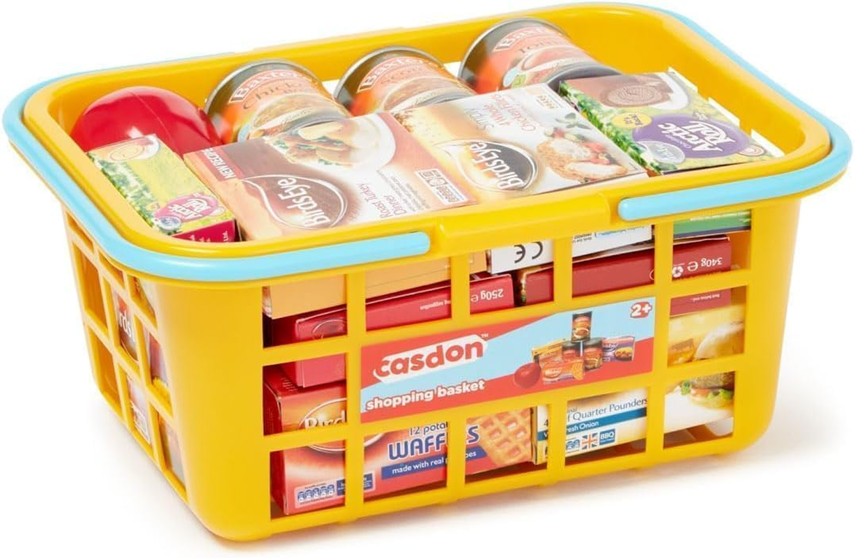 Casdon 62801 Colourful Toy Shopping Basket for Children Aged 2+ | Comes with Miniature Versions of Popular Foods image number 2